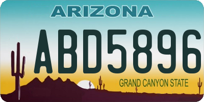 AZ license plate ABD5896
