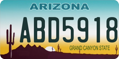 AZ license plate ABD5918
