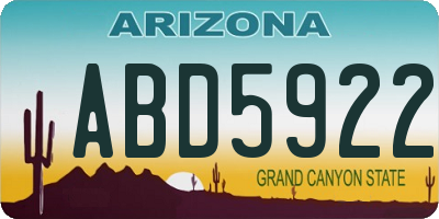 AZ license plate ABD5922