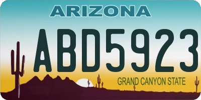 AZ license plate ABD5923