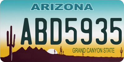 AZ license plate ABD5935