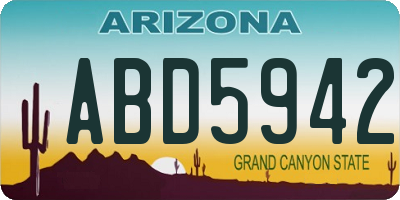 AZ license plate ABD5942