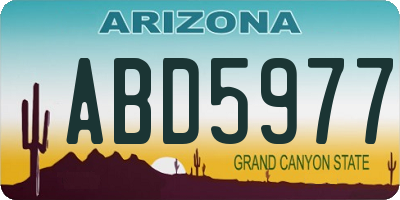 AZ license plate ABD5977