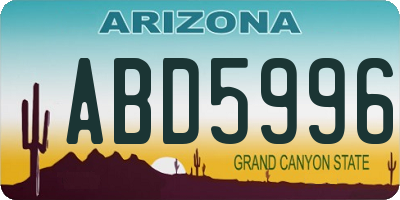 AZ license plate ABD5996