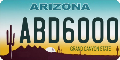 AZ license plate ABD6000