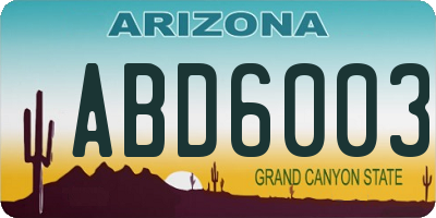 AZ license plate ABD6003