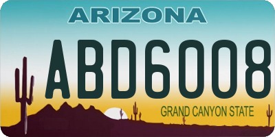 AZ license plate ABD6008