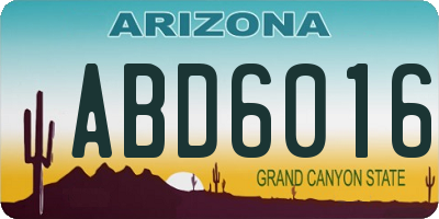 AZ license plate ABD6016