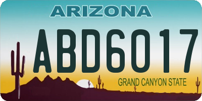 AZ license plate ABD6017