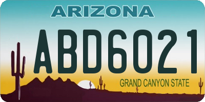 AZ license plate ABD6021