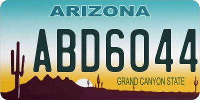 AZ license plate ABD6044