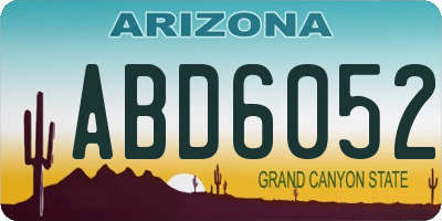 AZ license plate ABD6052