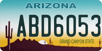 AZ license plate ABD6053