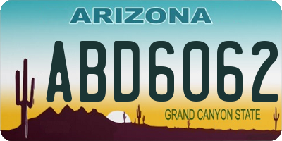 AZ license plate ABD6062