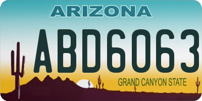 AZ license plate ABD6063