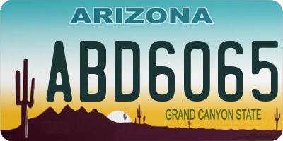 AZ license plate ABD6065