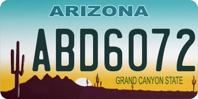 AZ license plate ABD6072