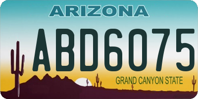 AZ license plate ABD6075