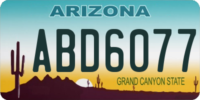 AZ license plate ABD6077