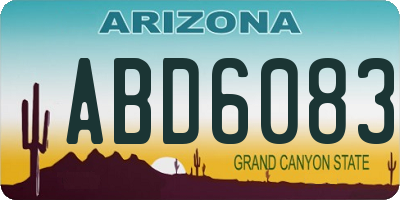 AZ license plate ABD6083
