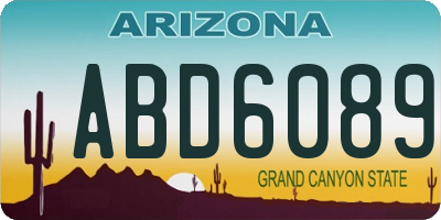 AZ license plate ABD6089
