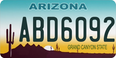 AZ license plate ABD6092