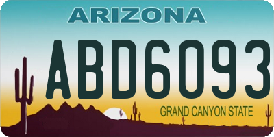 AZ license plate ABD6093