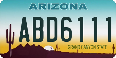 AZ license plate ABD6111