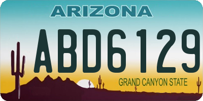AZ license plate ABD6129