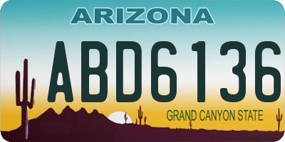 AZ license plate ABD6136