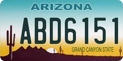 AZ license plate ABD6151