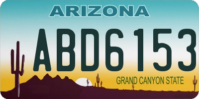 AZ license plate ABD6153