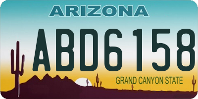 AZ license plate ABD6158