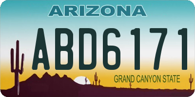 AZ license plate ABD6171