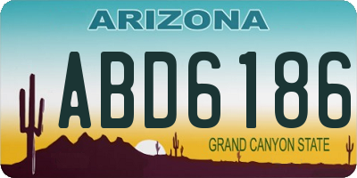 AZ license plate ABD6186