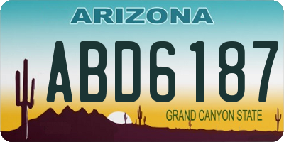AZ license plate ABD6187