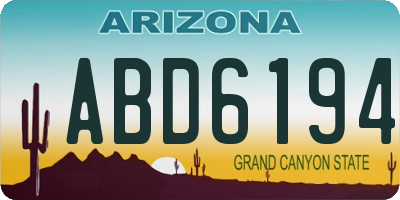 AZ license plate ABD6194