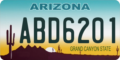 AZ license plate ABD6201
