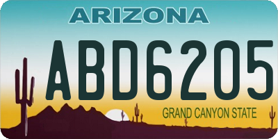 AZ license plate ABD6205