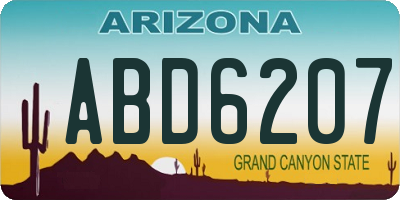 AZ license plate ABD6207