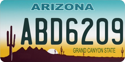 AZ license plate ABD6209