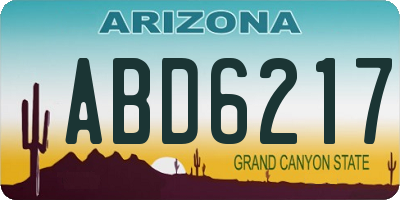AZ license plate ABD6217