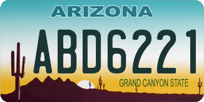 AZ license plate ABD6221