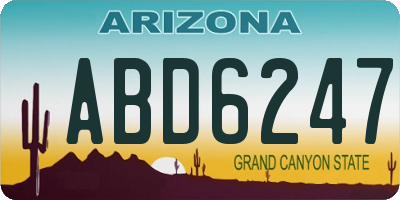 AZ license plate ABD6247