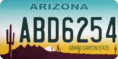 AZ license plate ABD6254