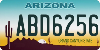 AZ license plate ABD6256