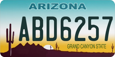 AZ license plate ABD6257