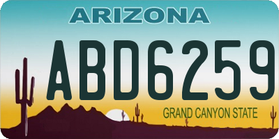 AZ license plate ABD6259