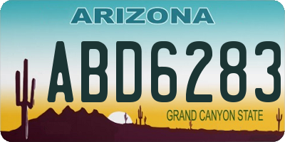 AZ license plate ABD6283