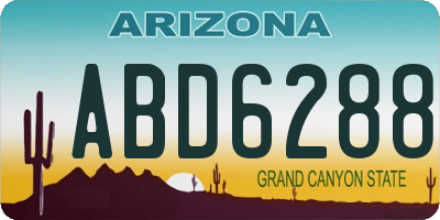 AZ license plate ABD6288
